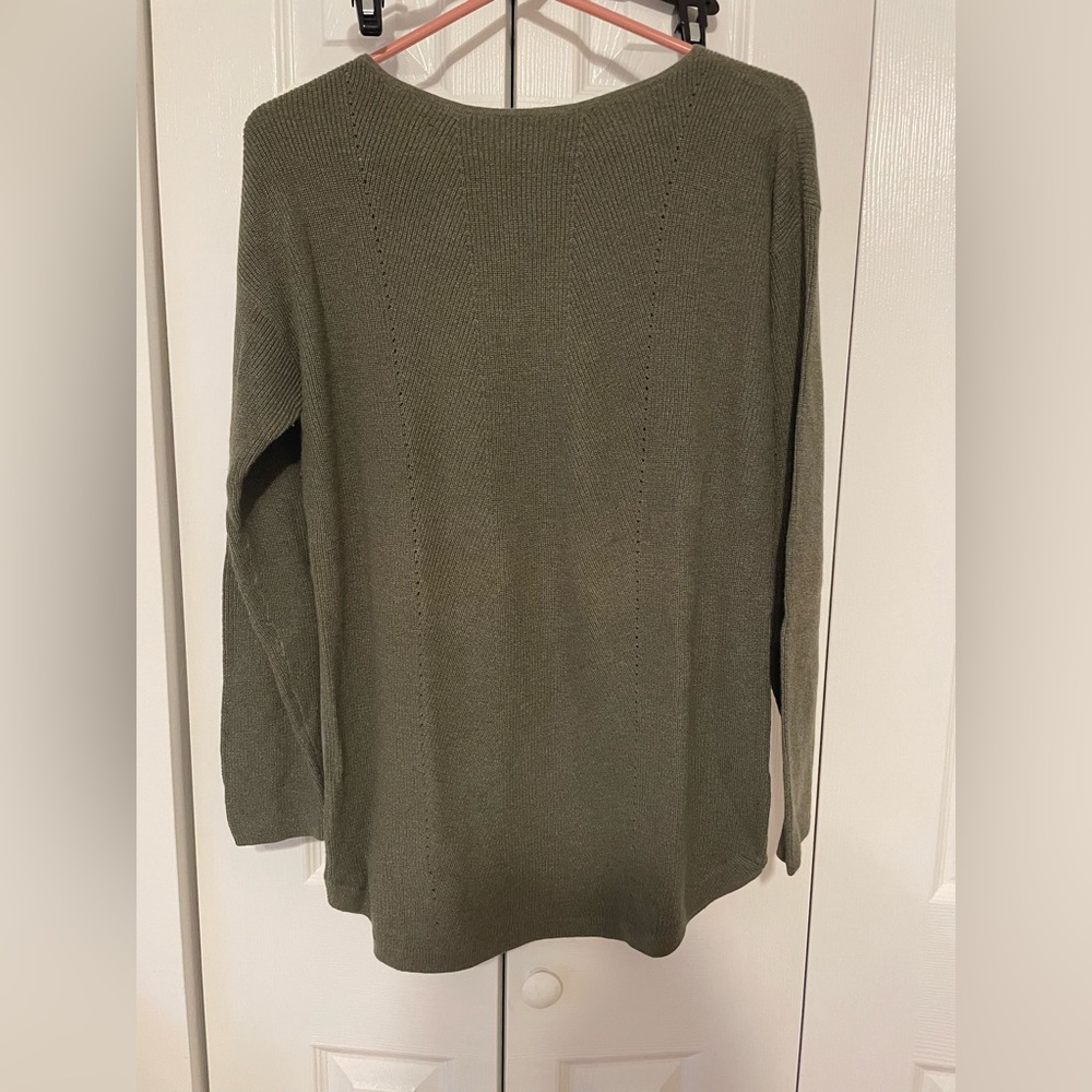 talbots olive green petite sweater